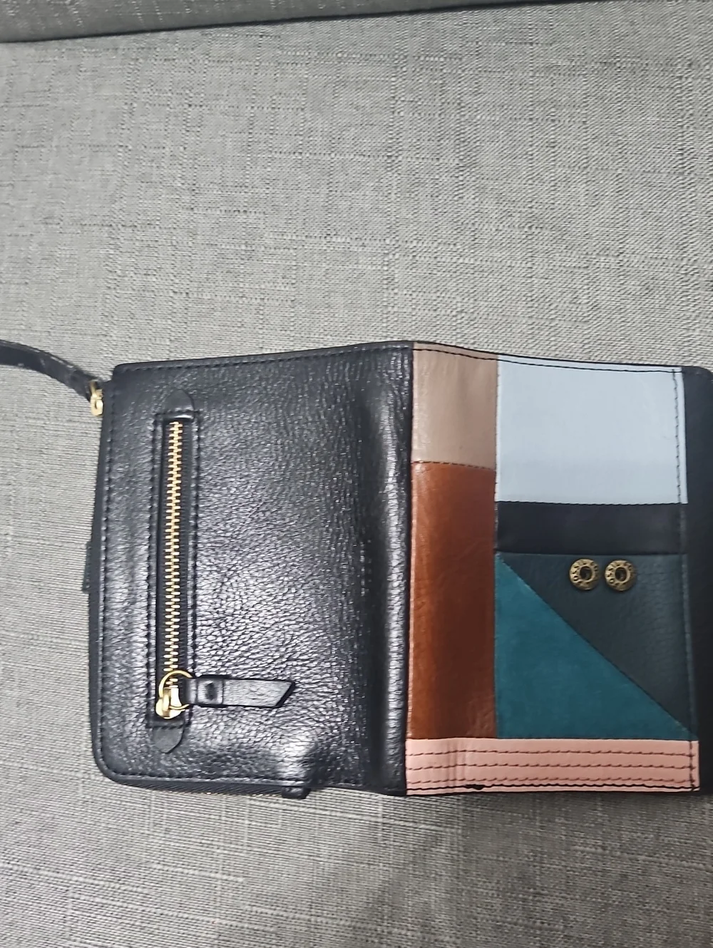 Fossil patchwork leather